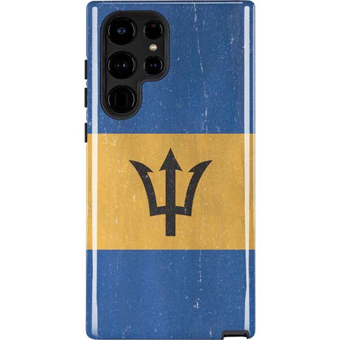 Barbados Flag Distressed Galaxy S22 Ultra Pro Case